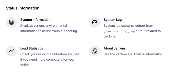 Jenkins management status information