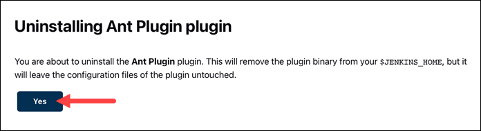 Uninstall plugin confirmation page