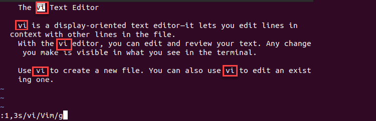 Vim the Substitute Command With Line Numbers Separated by a Comma Process Terminal Output
