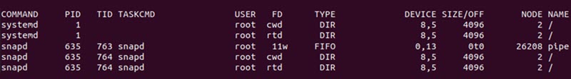 Isof Command Option Less Terminal Output