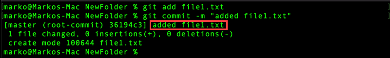 Committing a new file with Git.