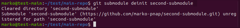 De-registering a submodule in Git.