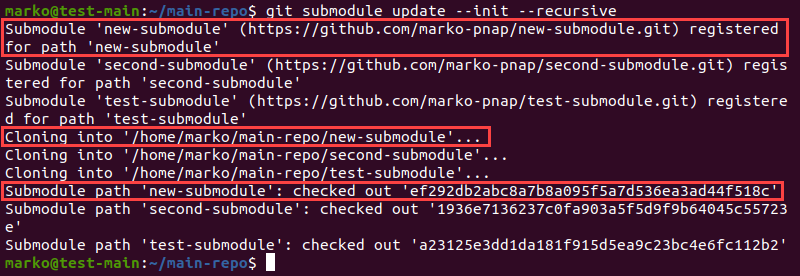 Updating submodules in a project.