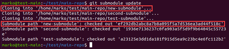 Updating a submodule in Git.