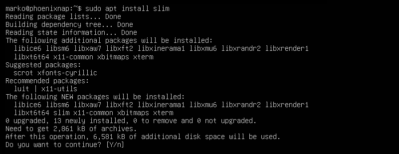 Installing SLiM display manager on Ubuntu Server.