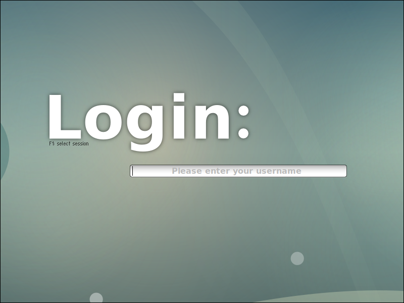 Slim display manager login screen.