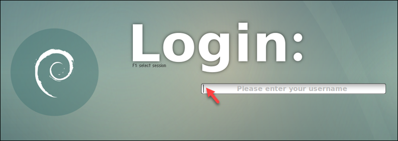 Slim display manager login screen.