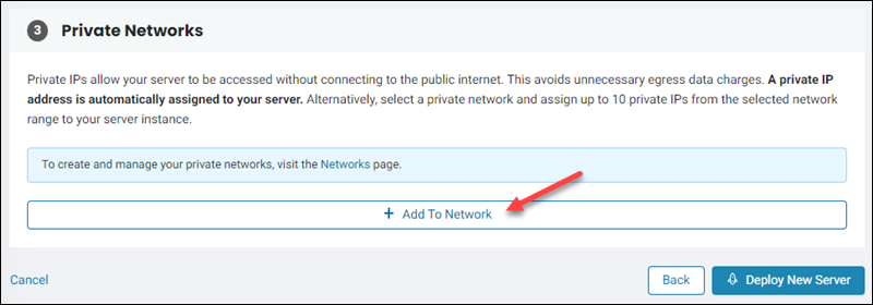 BMC deploy add server to private network