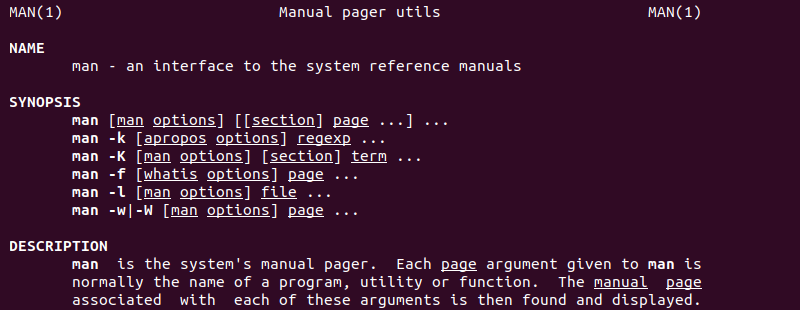 man manual page terminal