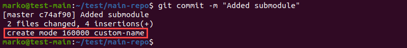 Committing the changes in Git.