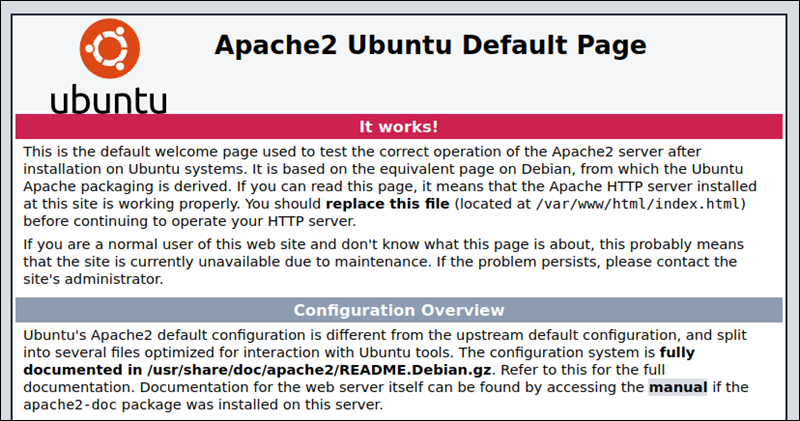 Apache2 Ubuntu Default Page.