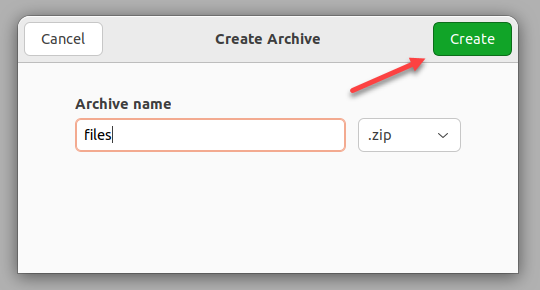 Create archive ZIP GUI Ubuntu
