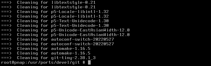 Installing Git on FreeBSD using ports.
