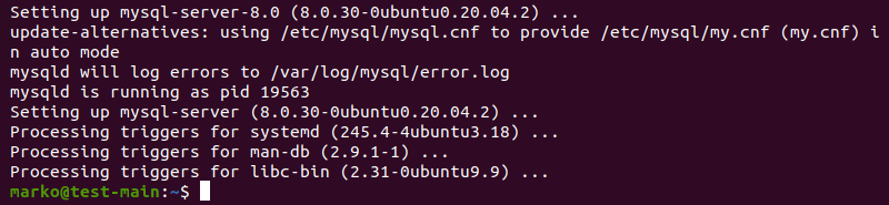 Installing MySQL server in Ubuntu.