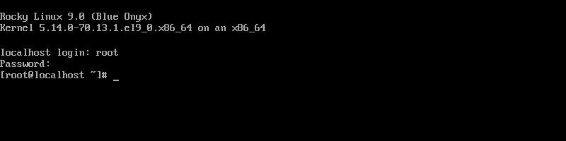 Rocky Linux 9 root login minimal install