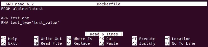 An illustration of a Dockerfile defining two types of Docker environment variables, ARG and ENV.