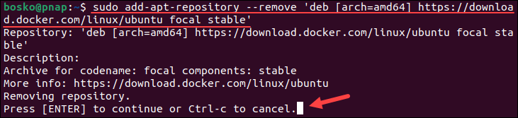 Removing a repository using APT.