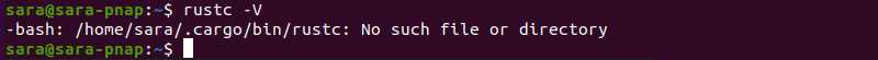 rustc -V terminal output uninstalled via apt