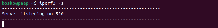 Iperf3 utility listening for connections.