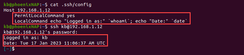The LocalCommand parameter in the ssh config file. 