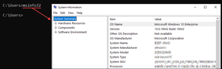 msinfo32 cmd commands