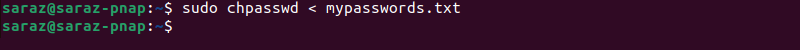 sudo chpasswd mypasswords terminal output