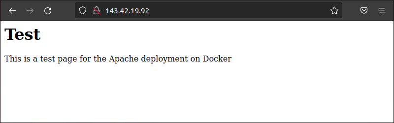 Testing the Apache Dockerfile deployment.