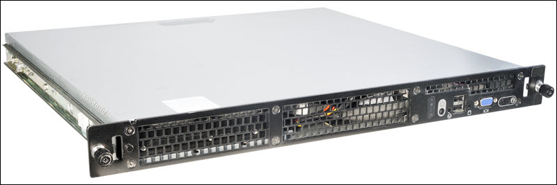 Example of a server with mounted rails.