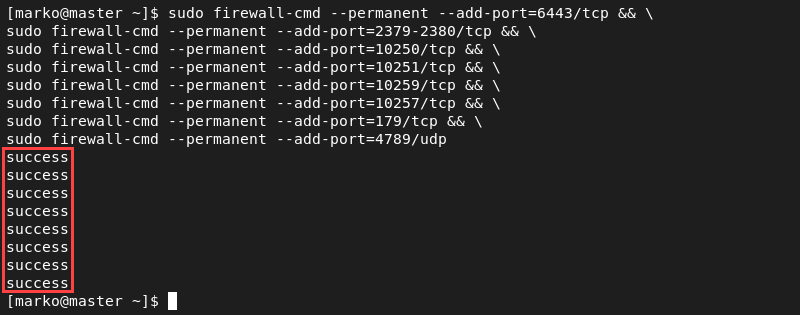 Adding port exceptions for the firewall.