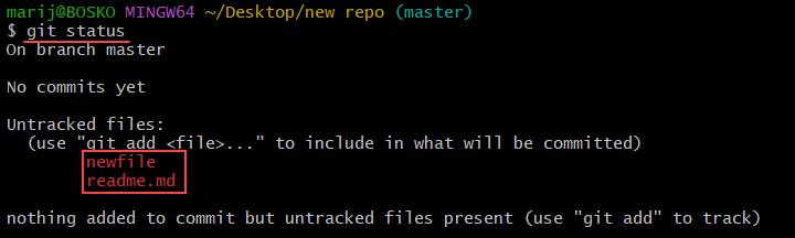 Check the git status of a repository.