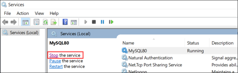How to Start MySQL Server {+ How to Stop and Restart it}