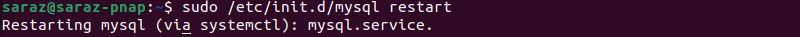 sudo /etc/init.d/mysql restart output in Ubuntu 22.04
