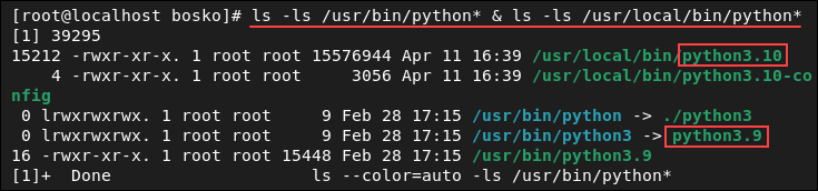 Listing all installed Python versions on a system.