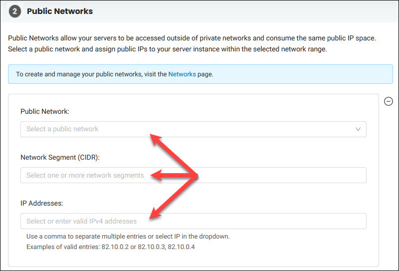 Public Networks step in the BMC portal  when deploying a Netris Controller. 
