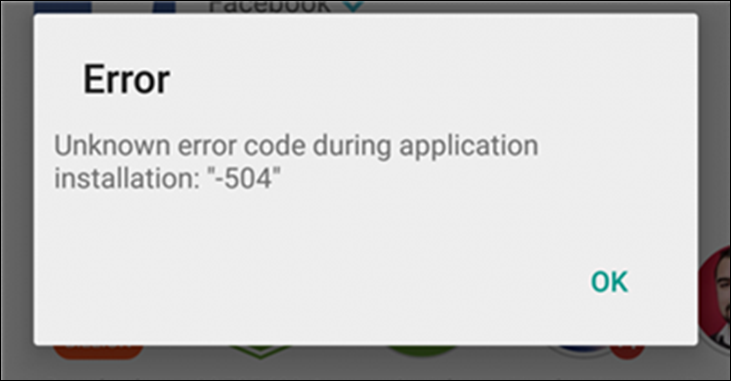 The 504 error in Android OS.