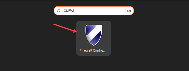 GUFW application Firewall Configuration
