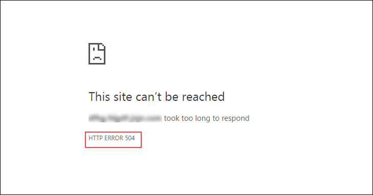 HTTP error 504 in Google Chrome.