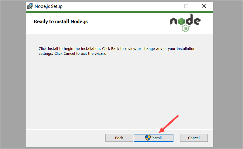 Installing Node.js on Windows.