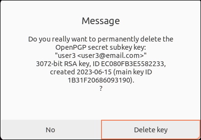 popup window deleting subkey for the first of multiple user keys
