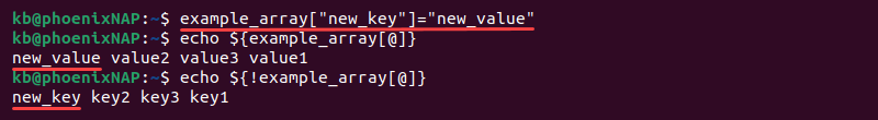new key-value added terminal output