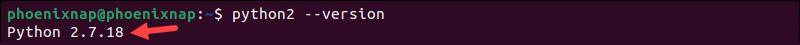 Checking the Python 2 version in Ubuntu 22.04.