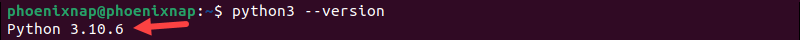 Checking the Python 3 version in Ubuntu 22.04.