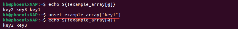 unset key terminal output