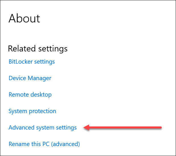 Advanced system settings