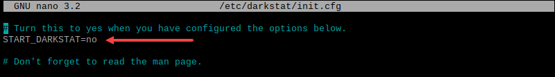 Access Darkstat config file