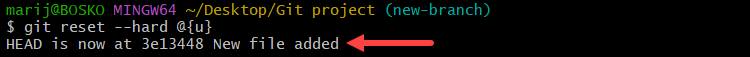 Using hard reset to overwrite a local branch in Git.