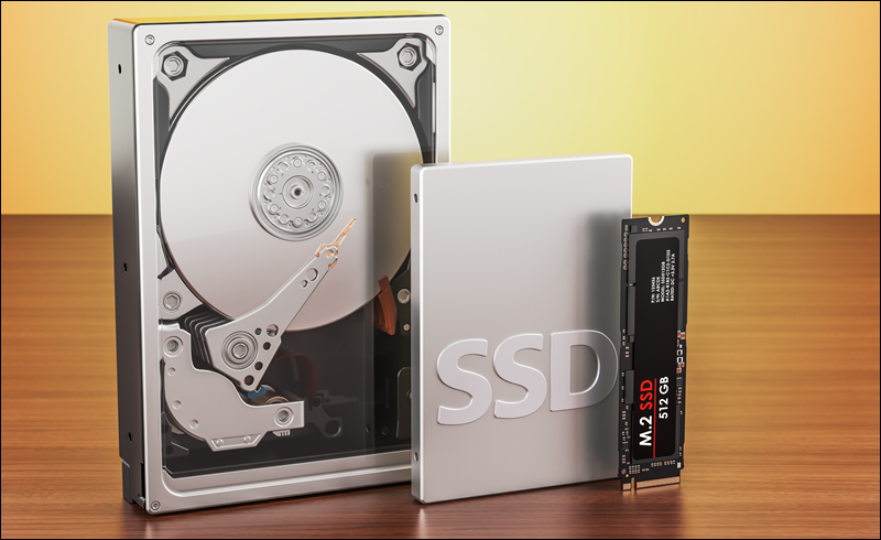 HDD and SSD used for a server build.