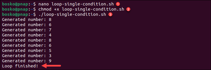 Using until with a single condition.