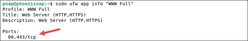 The WWW Full ufw profile in Debian 11.