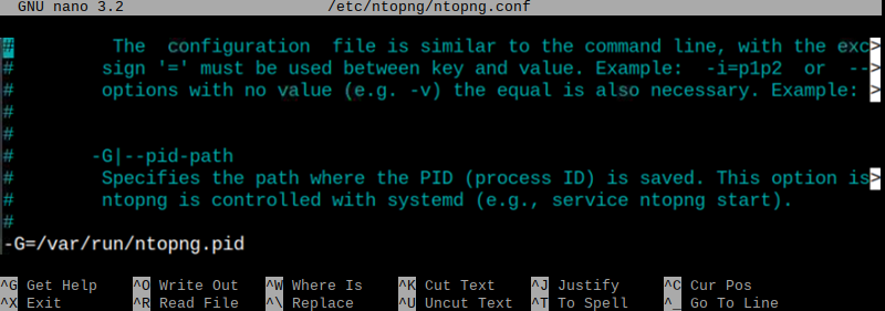 Access Ntop configuration file